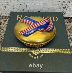 Limoges Rochard U. S. Peace Ribbon Trinket Box