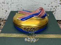 Limoges Rochard U. S. Peace Ribbon Trinket Box