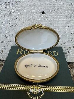 Limoges Rochard U. S. Peace Ribbon Trinket Box