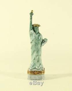 Limoges Statue Of Liberty & Eagle Exclusivemet Pour Bloomingdale Peint Main Box