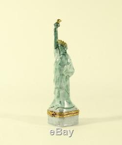 Limoges Statue Of Liberty & Eagle Exclusivemet Pour Bloomingdale Peint Main Box