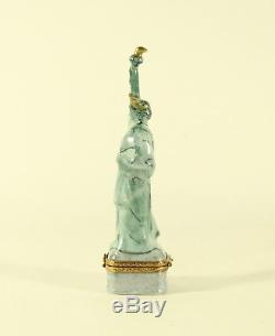 Limoges Statue Of Liberty & Eagle Exclusivemet Pour Bloomingdale Peint Main Box