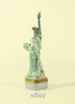 Limoges Statue Of Liberty & Eagle Exclusivemet Pour Bloomingdale Peint Main Box