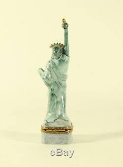 Limoges Statue Of Liberty & Eagle Exclusivemet Pour Bloomingdale Peint Main Box