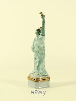 Limoges Statue Of Liberty & Eagle Exclusivemet Pour Bloomingdale Peint Main Box