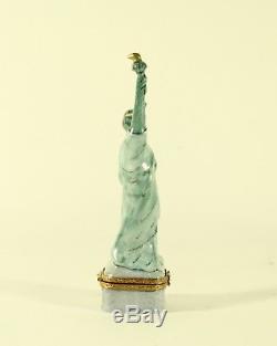 Limoges Statue Of Liberty & Eagle Exclusivemet Pour Bloomingdale Peint Main Box