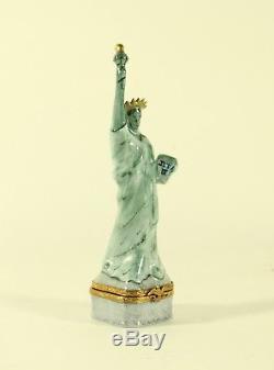 Limoges Statue Of Liberty & Eagle Exclusivemet Pour Bloomingdale Peint Main Box