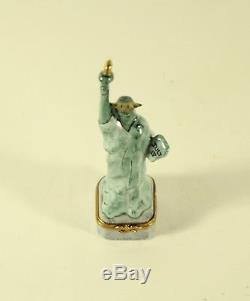 Limoges Statue Of Liberty & Eagle Exclusivemet Pour Bloomingdale Peint Main Box