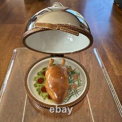 Limoges Thanksgiving Turkey Under Silver Dome