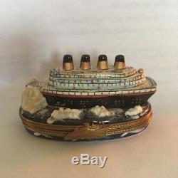 Limoges Titanic Hitting Iceberg Box BEAUTIFUL perfect condition collectible