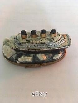 Limoges Titanic Hitting Iceberg Box BEAUTIFUL perfect condition collectible