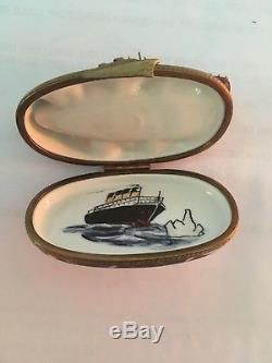 Limoges Titanic Hitting Iceberg Box BEAUTIFUL perfect condition collectible