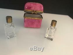 Limoges Trinket Box 2 Perfume Bottles 1 Box (3 Pieces)