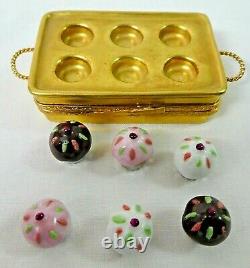 Limoges Trinket Box, Artoria Gold Cupcake Tin/Tray With Removable Cupcakes