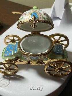 Limoges Trinket Box Disney Cinderella Carriage Hinged W Slipper
