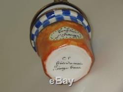 Limoges Trinket Box Jar Of Orange Preserves Jam & Bread & Knife Marmalade Jelly
