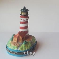 Limoges Trinket Box Lighthouse And Cottage