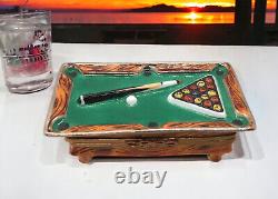 Limoges Trinket Box Peint Main France Chamart Billiard Pool Table 3 Long