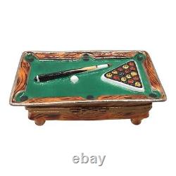 Limoges Trinket Box Peint Main France Chamart Billiard Pool Table 3 Long