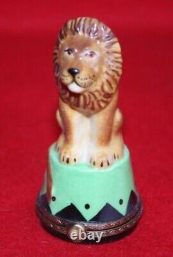 Limoges Trinket Box Peint Main France Circus Performing Lion