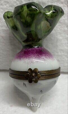 Limoges Trinket Box Peint Main Turnip