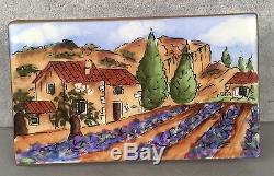 Limoges Trinket Box Provence Chateau Postcard with Lavender SIGNED LE 9/500 376