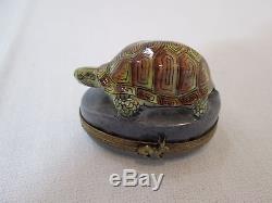 Limoges Trinket Box Race Turtle France Signed and Numbered 2 of 50