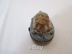 Limoges Trinket Box Race Turtle France Signed and Numbered 2 of 50