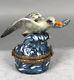 Limoges Trinket Box Seagull With Fish On Wave Hand Painted 544