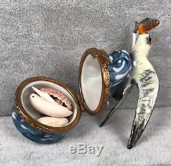 Limoges Trinket Box Seagull with Fish on Wave Hand Painted 544