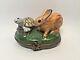 Limoges Trinket Box The Tortoise And The Hare Peint Main France Rare