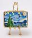 Limoges Van Gogh Trinket Box Metal Easel Artist Painting Porcelain Gold Tone