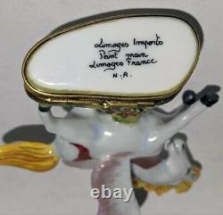 Limoges Very Rare Vintage Pegasus Winged Horse Trinket Box Hand Painted France
