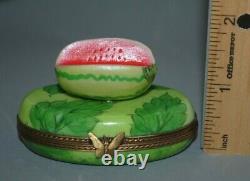 Limoges Watermelon Trinket Box Peint Main France