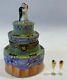 Limoges By Chanille Hinged Porcelain Wedding Cake Box With Mini Champagne Flutes