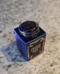 Limoges cobalt blue trinket box