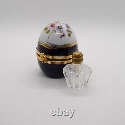 Limoges france trinket box egg with perfume bottle