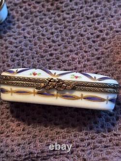 Limoges hand painted peint main trinket box vintage