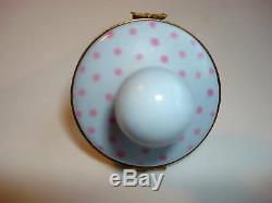 Limoges paint main trinket box blue baby pacifier gold