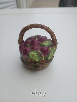 Limoges trinket box Cherries In A Basket