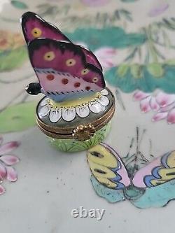 Limoges trinket box peint main butterfly