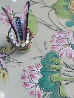 Limoges trinket box peint main butterfly