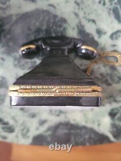 Limoges trinket box peint main rochard Black Telephone (Retired)