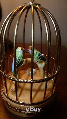 Limogues Artoria Peint Main Bird Cage Trinket Box Signed Excellent condition