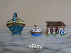 Lot 3 Limoges France Boxes / Trinket Box Set