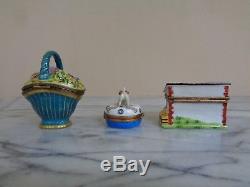 Lot 3 Limoges France Boxes / Trinket Box Set