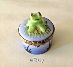 Lot 5 Vintage Dubarry Limoges France Cat Frog Flower Hand Painted Trinket Boxes