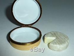 Lot Of 4 Vintage Limoges Boxes France Hand Painted Kiosk Camembert Wine Cheese