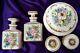 Lot Vintage Signed Limoges Perfume Bottles & Royal Crown Derby Trinket Boxes