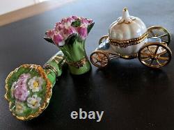 Lot of 11 Limoges France Peint Main Porcelain Trinket Box Degas Cinderella Coach